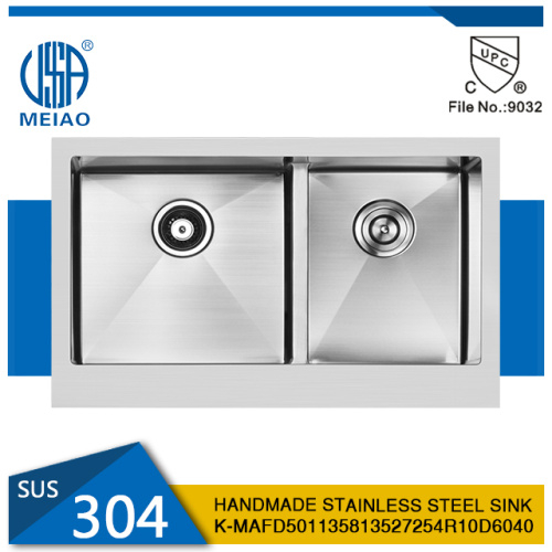 SUS304 Apron Sink Handmade Stainless Steel Kitchen Sink