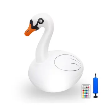 Waterproof Solar-Powered Floating Swan Pool Lights - 16 Color Changing with Remote Control for Garden/Patio/Yard Pools