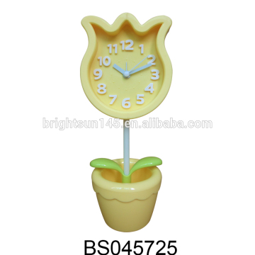 Lovely Table Clock Silent Sweep Movement Digital Alarm Table Clock With Flower Shaped Home Decoration DIY Clock Creative Gifts