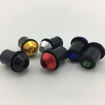 6 Color M5 Motorcycle Windscreen Rubber Well Nuts with Clear Washer and Bolt