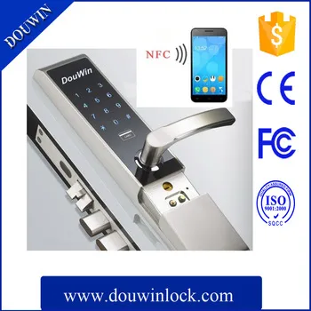 Double latch mobile phone display code NFC door lock