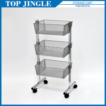 Reverse T Shape kitchen wire basket trolley