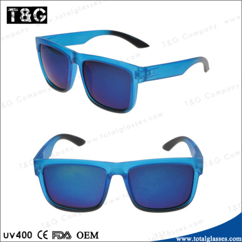 Hot selling all blue plastic sports sun glasses Fashion simple promotional eyeglasses