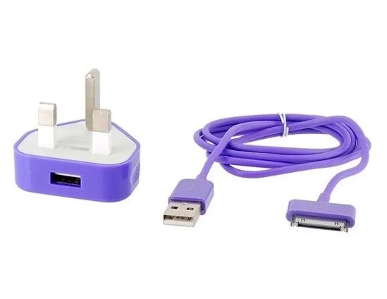 Super Power Laptop Keyboard 2 In 1 Purple Uk Plug Charger For Apple