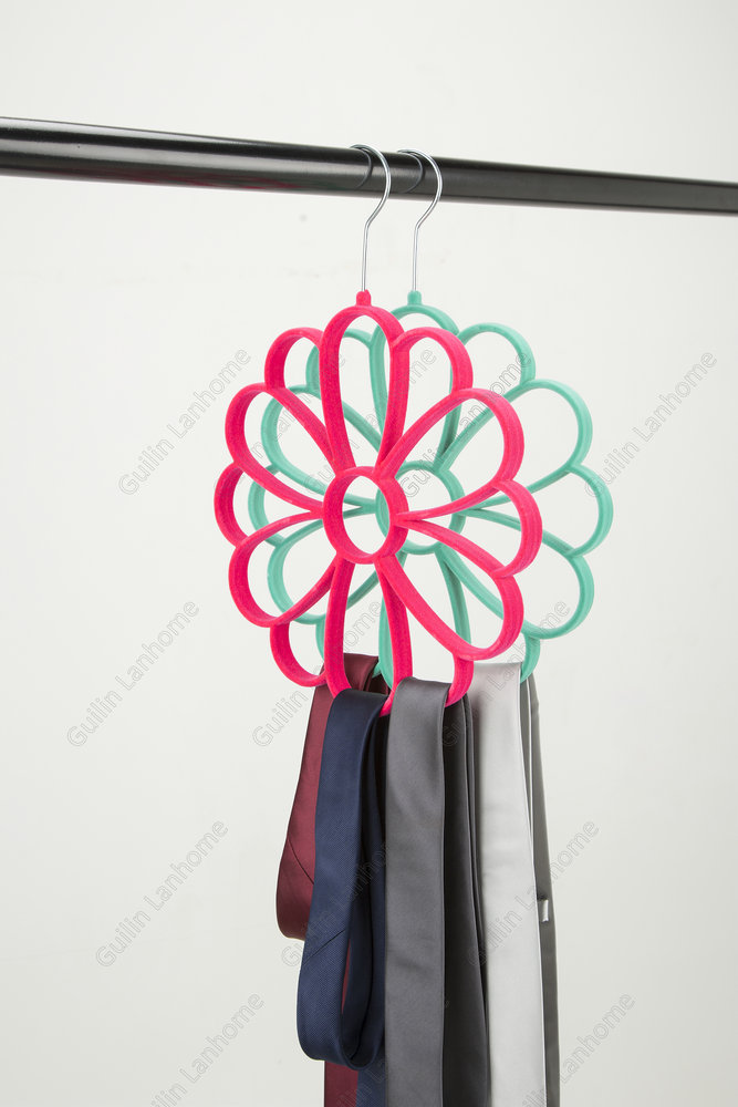 With ABS Plastic Flower Velvet Hanger