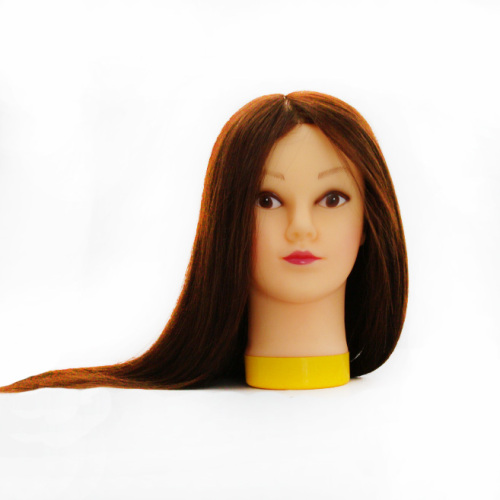 100% SYNTHETIC FIBER BROWN COLOR MANNEQUIN HEAD FOR HAIRDRESSING TRAINING