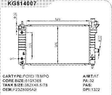 car radiator car for FORD TEMPO     OEM:F23Z8006AB