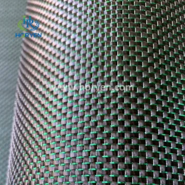 High strength green colored carbon fiber glitter fabric