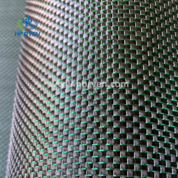 High strength green colored carbon fiber glitter fabric