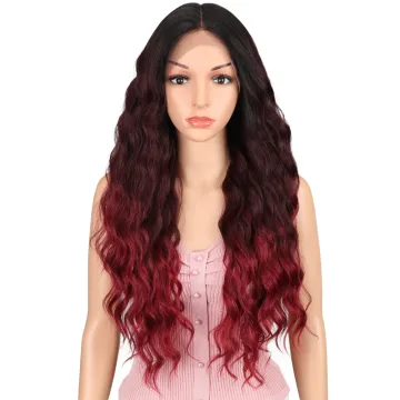 Rebecca fashion brand ombre 28 inches wave hair lace frontal wig synthetic hair female bohemian mixed color hair synthetic wigs