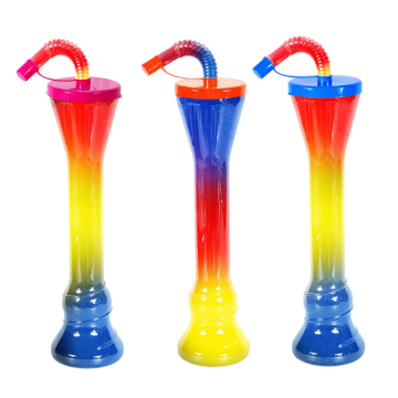 Biodegradable 20oz Slush Beer Cups 600ml Yard Cups dengan Jerami