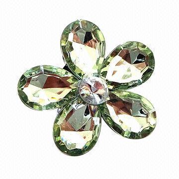 Flower-shaped Rhinestone Buttons, Made of Acrylic Stone, Suitable for Garments Use