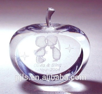 Crystal Gift Crystal apple for Souvenir Home Wedding Decoration