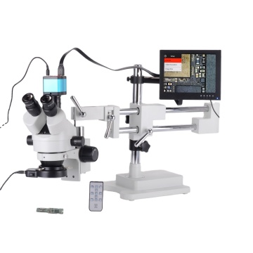 7X-45X Magnification Trinocular Stereo Microscope with 14MP Camera and 8'' LCD Monitor