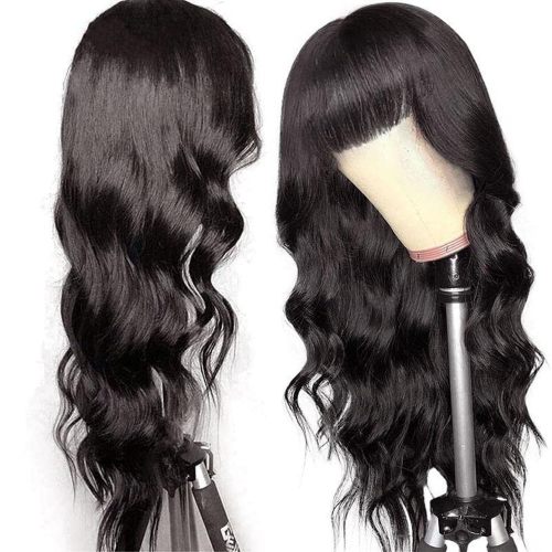 Body Wave Wigs with Bangs 100% Human Hair