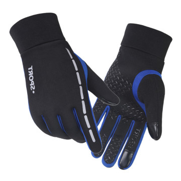 Reflecting Light Winter Cycling Gloves Unisex Fleece Windproof Warm Touch Screen Gloves Outdoor Mountain Nylon Cycling Gloves