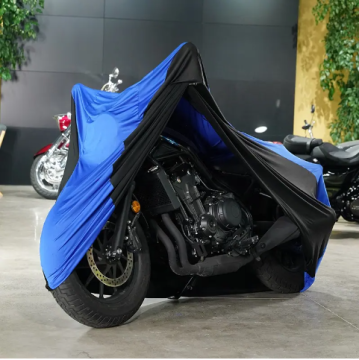 High-Elastic Velvet Stretch Indoor Breathable Dust Protection Motorcycle Cover with Customized Logo