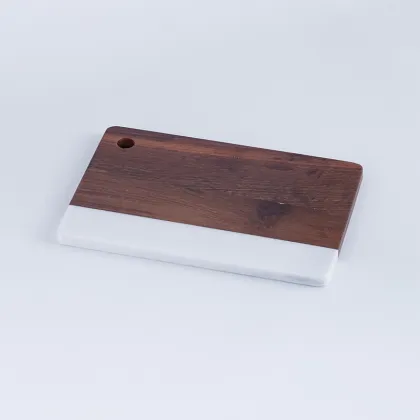 Modern Simple Natural Chicken Wing Wood Splicing Marble Plate