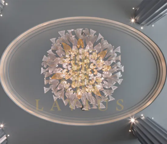 Modern design hotel staircase chandelier