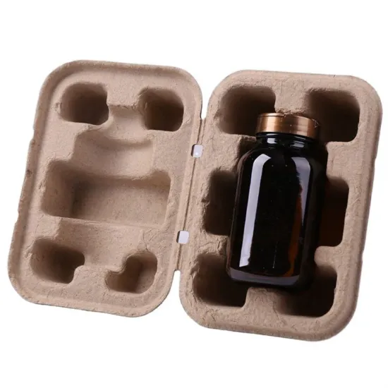 Eco-friendly molded pulp box for glass bottle packaging
