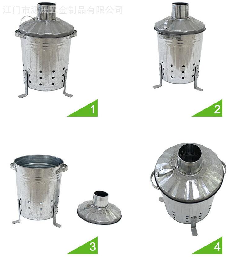 12L Manufacturers galvanized small waste bin garden mini household waste incinerators for sale