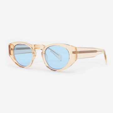 Oval-frame Acetate Unisex Sunglasses