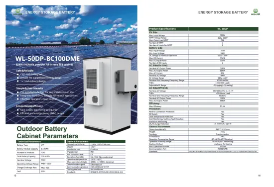 50kw/100kwh Outdoor Ess Power Battery Cabinet
