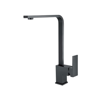 Black Single Handle Kitchen Faucet with Modern Design