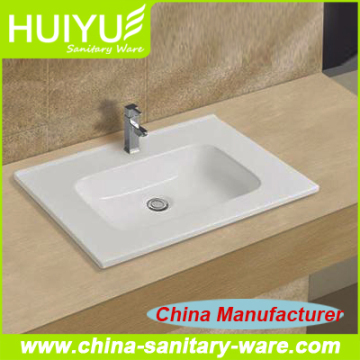 Bathroom ceramic washing basin, thin edge of basin, featheredge basin