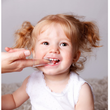 Brosse à dents de doigt de bébé de qualité alimentaire super douce