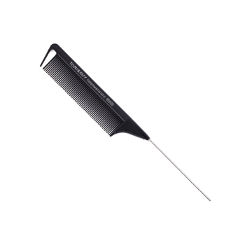 AliLeader Professional Salon Dressing Tool Custom Black Heat Resistant Teasing Comb Pin Tail Stainless Steel Carbon Comb