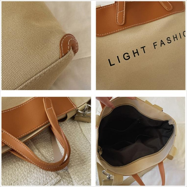 2025年の女性の長い肩のキャンバスショッピングバッグ 2025 women long shoulder canvas shopping bag