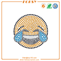 Besi emoji yang letih di rhinestones grosir