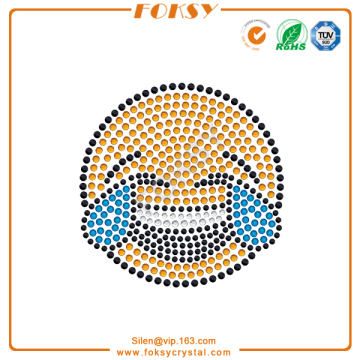 Face with Tears of Joy rhinestone motif