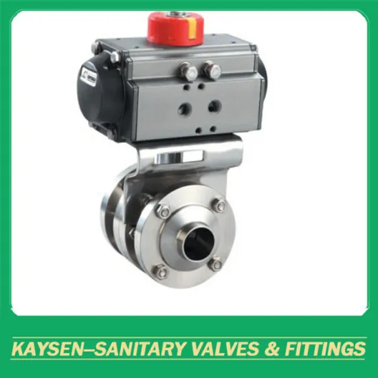Hygienic Aluminium Pneumatic 3PCS Butterfly Valve 3A/SMS/ISO