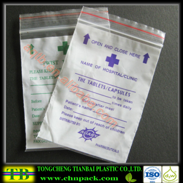 poly white ziplock bag tablet plastic bag zip lock bag for medicine