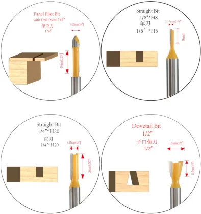 24PCS Router Bits Set with Carrying Case - CNC Router Bits for Woodworking