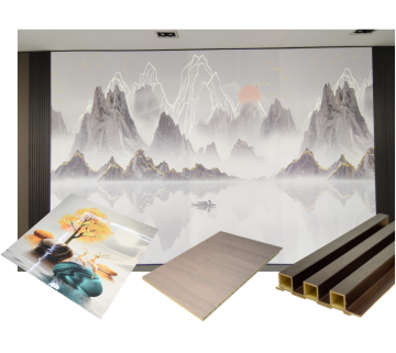 3D Printed Wooden Design TV Background Wall Panels