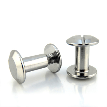 Silver Color Custom Slotted Male Female Flat Head Screws: Chicago Screws for Belt Fastening