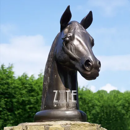 Modern Home Decorations Animal Bust Bronze Horse Head