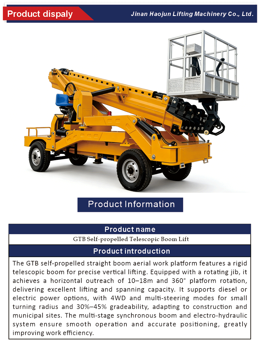 telescopic boom lift with self propulsion