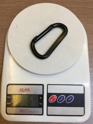 Black Coated D Shape Climbing Carabiner 1500KGS