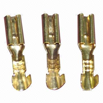 Connector Terminals, Made of Brass material for Socket, OEM/ODM Services Welcomed