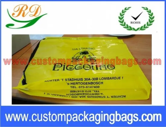 Colorful Promotional Pp Material Drawstring Plastic Bags For Clothes Packaging