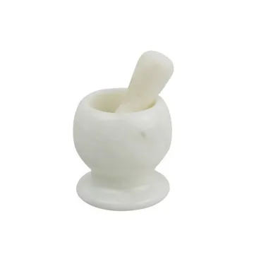 Carrara marble mortar and pestle