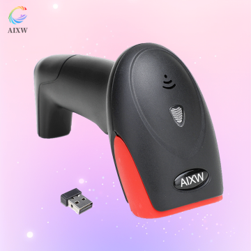 AIXW 1D Wireless Barcode Scanner with 2.4G Cordless Technology and 100-Meter Transmission Range