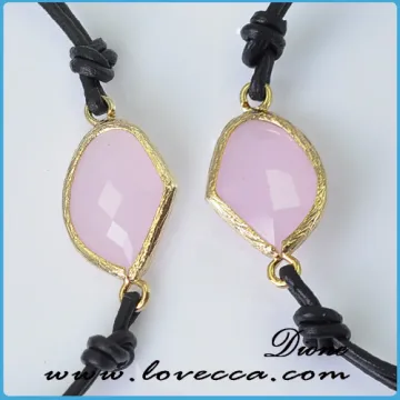 Making jewelry accessories special design brass glass pendant , pink stone pendant for earring
