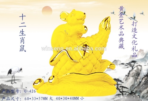 24k gold plated Chinese zodiac signs Rat