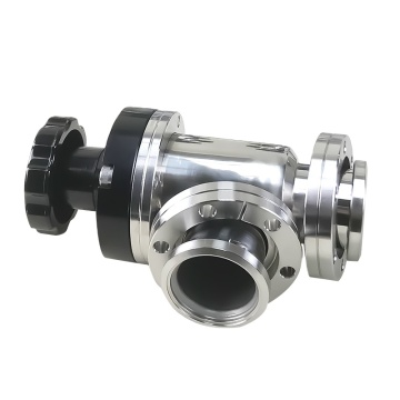 304 Stainless Steel CF Interface Rotatable Bellows Seal Manual Drive CF Vacuum Angle Valve