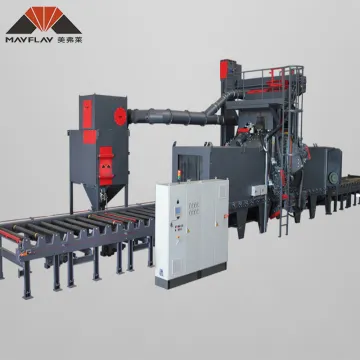 MAYFLAY Roller Conveyor Automatic Cleaning Apron Type Shot Blasting Machine